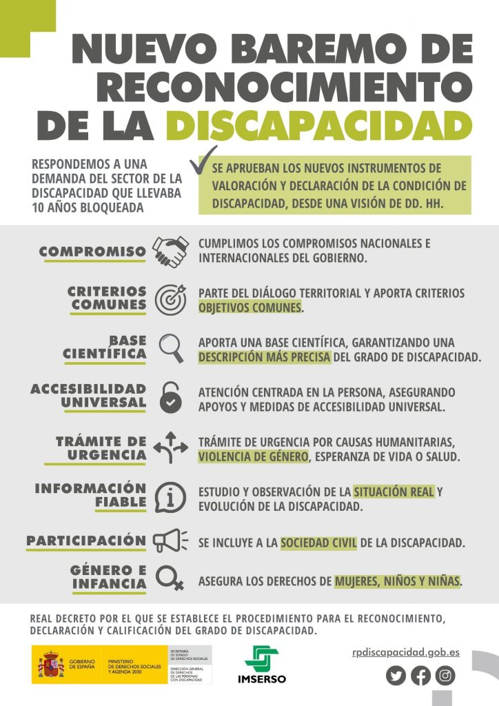 Nuevo baremo de reconocimiento de la discapacidad